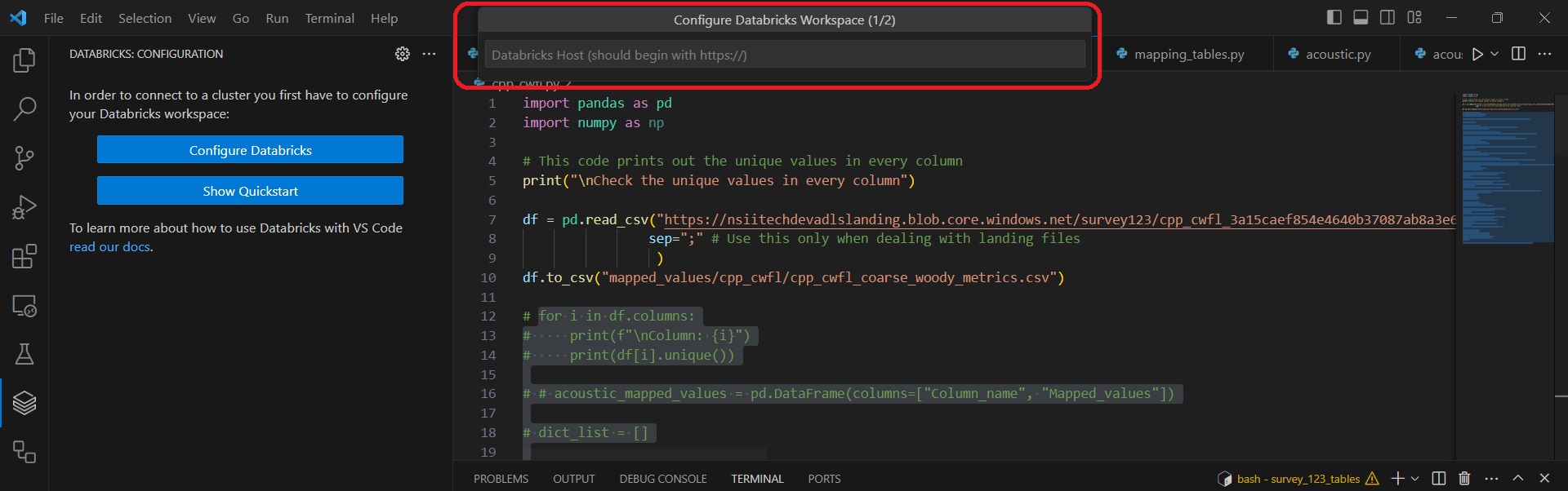 Connecting to Databricks from VS Code