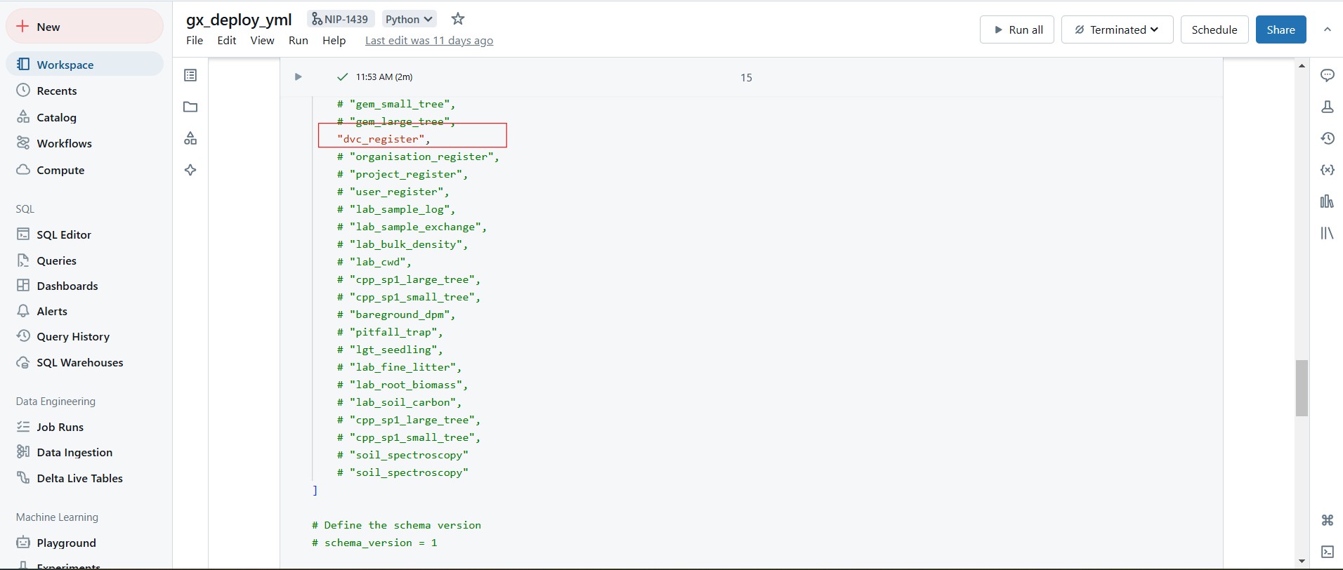 Device register in staging