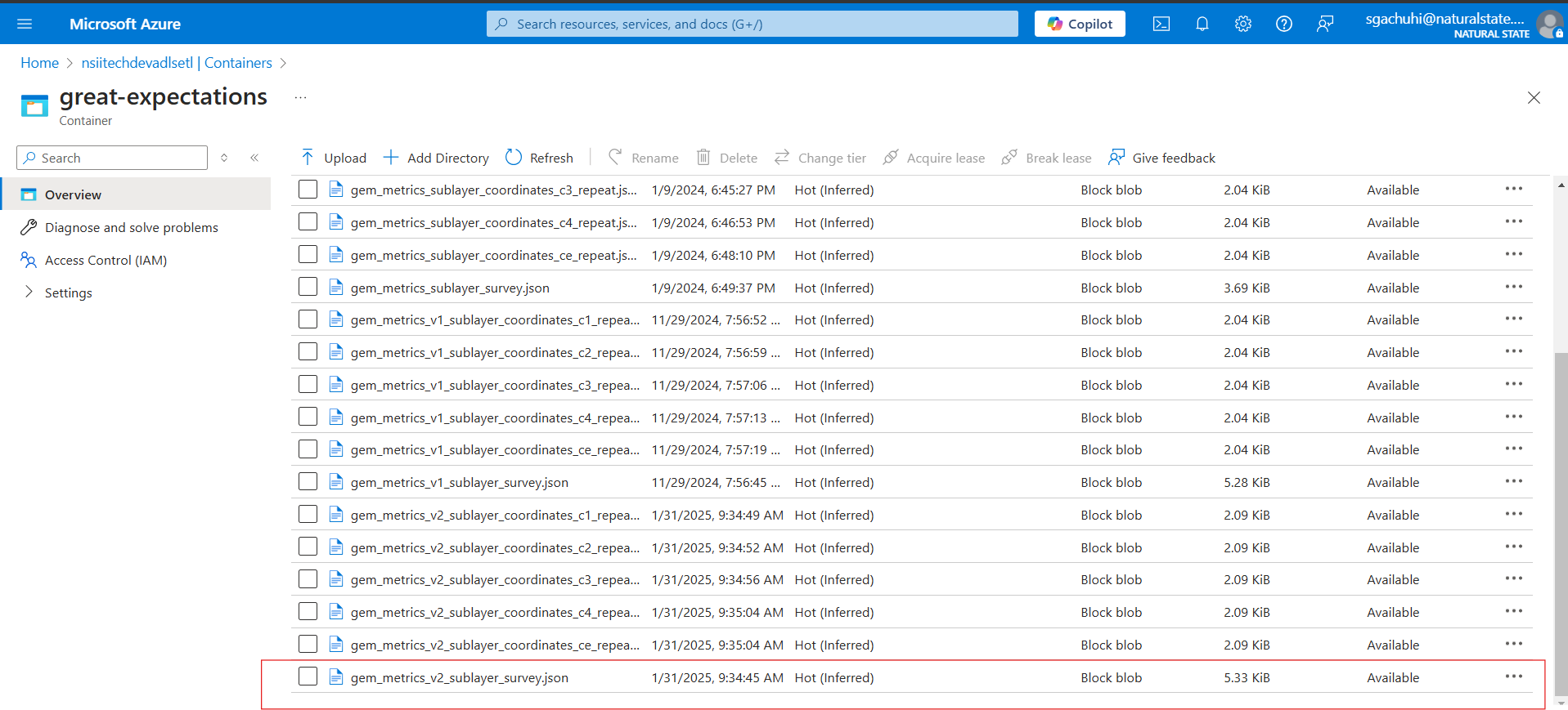 Gem metrics v2 json