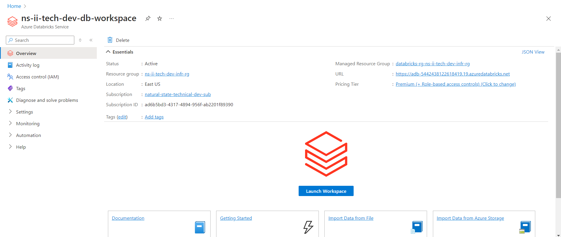 Databricks Workspace State Databricks | Natural State Docs